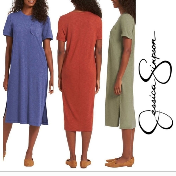 Jessica Simpson Tops - JESSICA SIMPSON LONG T-SHIRT MAXI FRONT POCKET DRESS